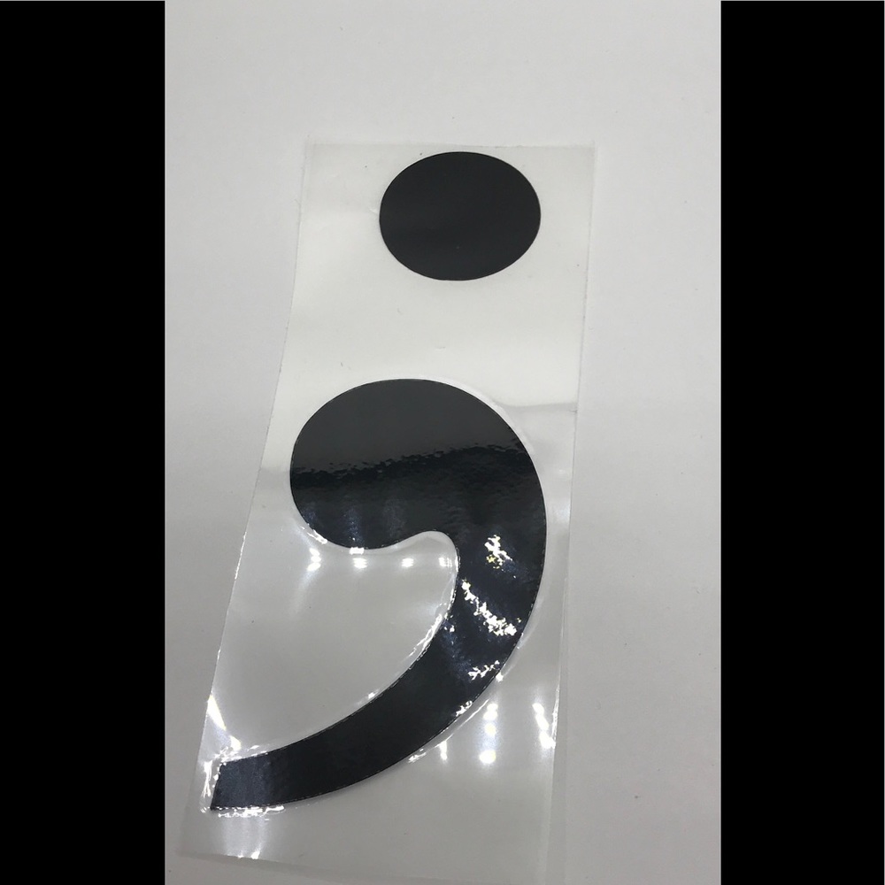 Semicolon car sticker